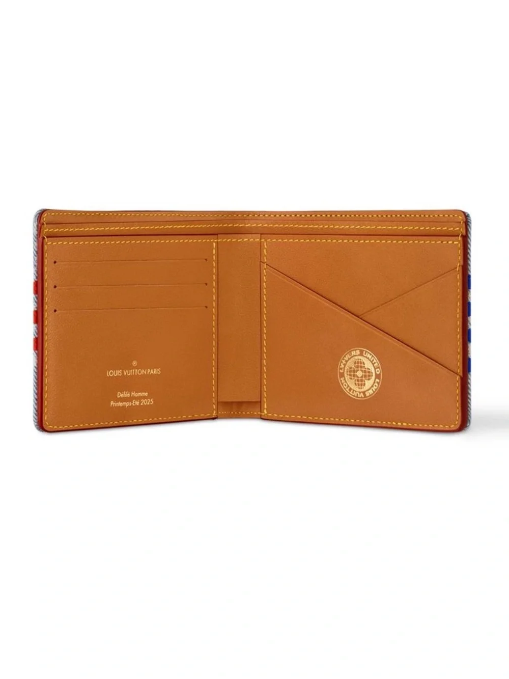 NEW Louis Vuitton Blue Denim Multicolor Pattern Wallet